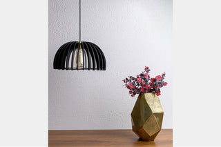 Canopy Black Wood Ceiling Lamp