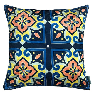 Meknes Blue Moroccan Chic Designer Velvet Cushion Cover