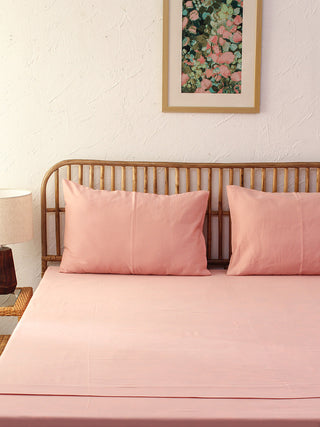 Shobhanjan Pink Bedsheet with Pillow Cover
