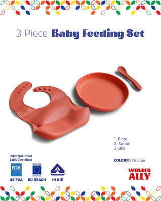 BOBU Kids - 3 Piece Certified Silicone Baby Feeding SET | Set of 3 Products