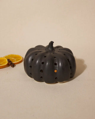 Black Halloween Pumpkin Tea-Light Candle Holder - TOH