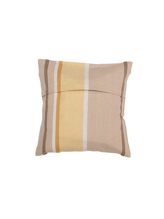 The Bar-Code Stripes 100% Cotton 2 Cushion Covers-Beige-8903773001040