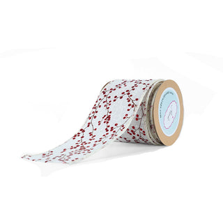 White and Red Berries Christmas ribbon