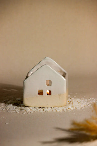 Ceramic Christmas House Tea Light Holder - TOH