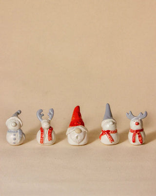 Christmas Santa , Snowman , Reindeer Miniature Sculpture - TOH