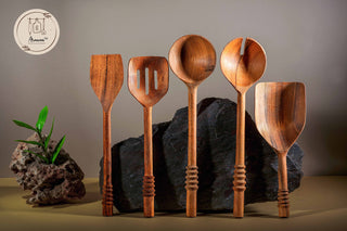 Garoh- Acacia Wood Cutlery Set | 5 Pieces
