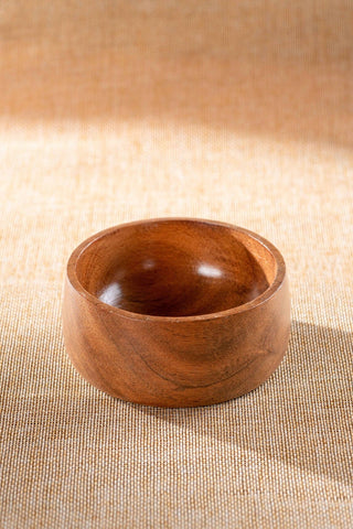 Gumbad-Wooden Bowl | Acacia Wood | Brown | Set Of 2