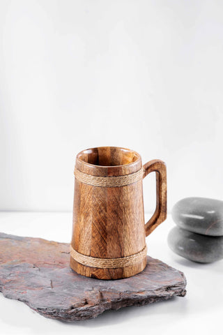 Bulbul- Mango Wood Beer Mug | Brown