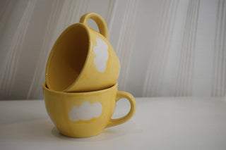 Dance with the clouds - Coffee mugs set of 2 (Yellow)