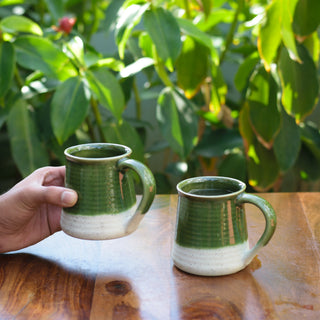 Green Drip Mug - Set of 2