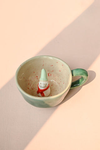 Snowman Miniature Ceramic Mug