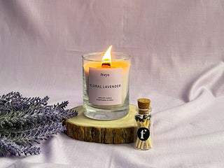 Floral Lavender Glass Jar Candle