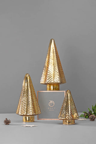 LED FITTED GLASS CHRISTMAS TREE | GOLD
