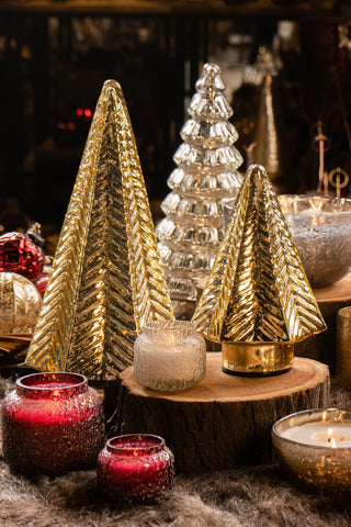 LED FITTED GLASS CHRISTMAS TREE | GOLD