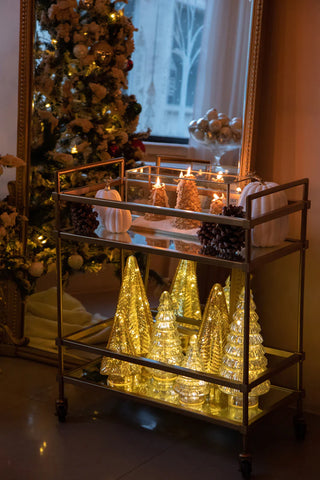 LED FITTED GLASS CHRISTMAS TREE | GOLD
