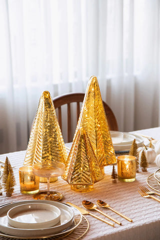 LED FITTED GLASS CHRISTMAS TREE | GOLD