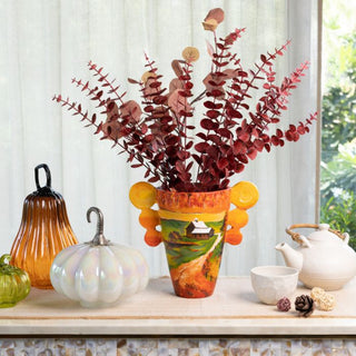 Magic of Fall - Hand Painted Terracotta Flower Vase