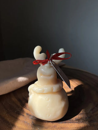 Holiday Special Snowman Reindeer Pillar Candle - TOH