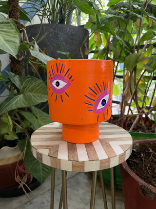 Terracotta Planters - Tall Evil Eye