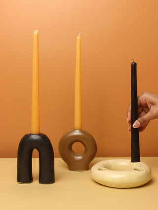 Set of 3 Ceramic Candle Holders