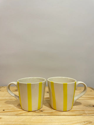 Stripe Mugs Yellow - Set of 2