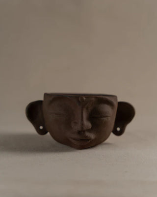 Monk Ceramic Planter , Mocha Matte - TOH