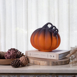 Rustic Fall- Smoked Glass Decorative Pumpkin