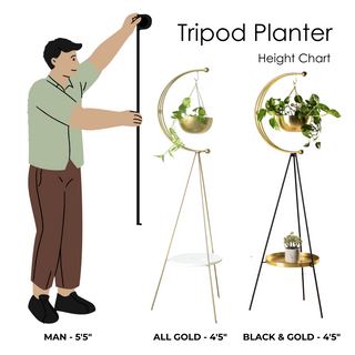 muun tripod planter - Black and Gold
