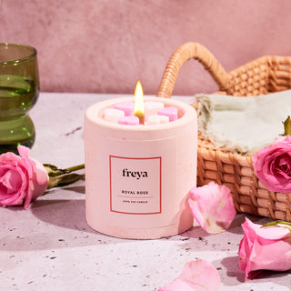 Valentine Rose Concrete Candle