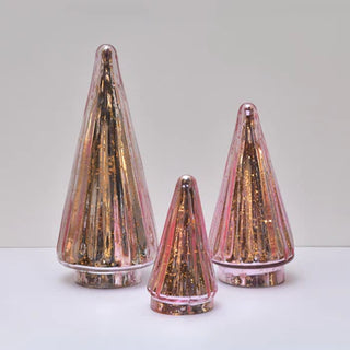 SET of 3 Christmas tree LED Lamp | Rose Gold