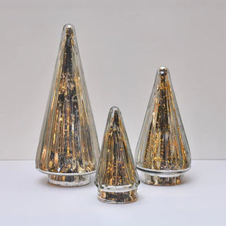 SET of 3 Christmas tree LED Lamp | Silver