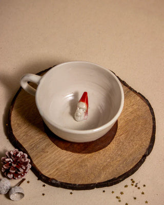 Santa Clause Ceramic Cappuccino Mug - TOH (Set Of 2)