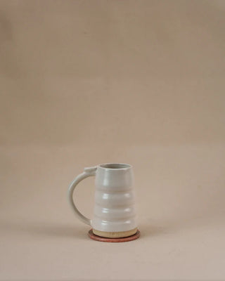 Spiral Pottery Ceramic Beer Mug , Matte White - TOH