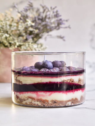 "Blueberry cheesecake candle"