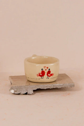 Valentine Birds Hand-painted Ceramic Coffee / Tea Cup - TOH