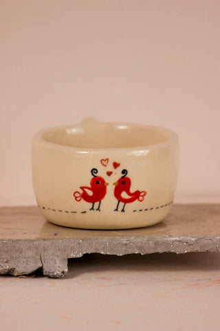 Valentine Birds Hand-painted Ceramic Coffee / Tea Cup - TOH