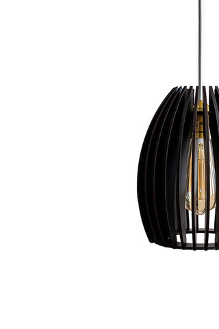 Carat Black Wood Ceiling Lamp