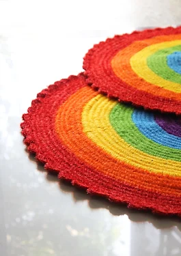 Rainbow crochet mat