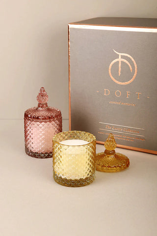 DIAMOND JARS | GOLD & ROSE GOLD | SCENTED CANDLES | SET OF 2