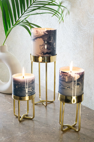 White Ocean high rise metal footed candles | Bergamot waters