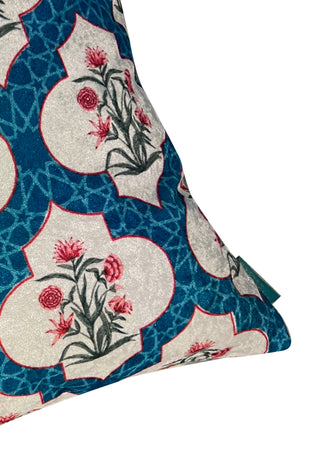 Jaali Blue Modern Chic Designer Velvet Cushion Cover