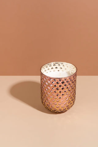 Honeycomb Medium Cylinder | Rose Gold | Scented Candle