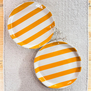 Striking Striped Plates (Set of 2) - Orange