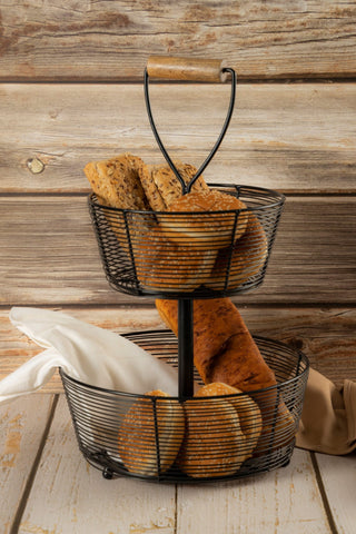 Cylindrical Two Tier Basket